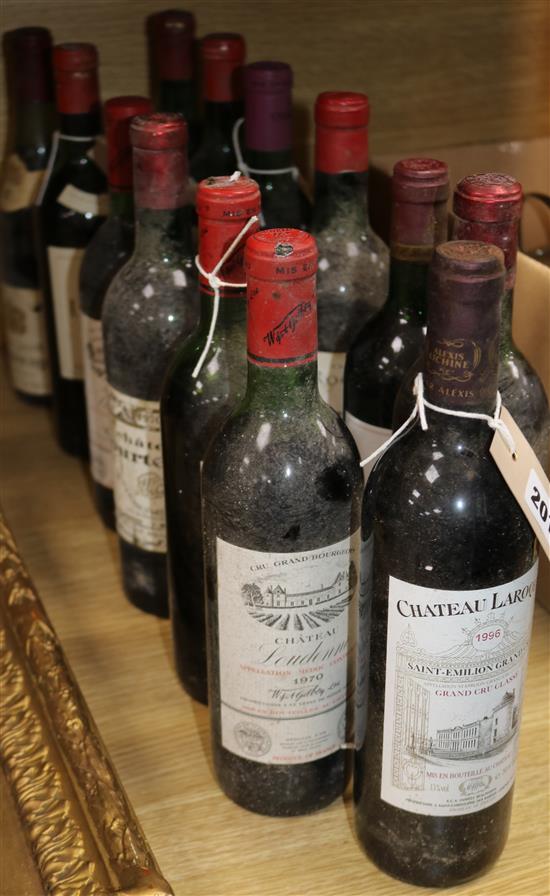 Thirteen bottles of mixed red wines,
